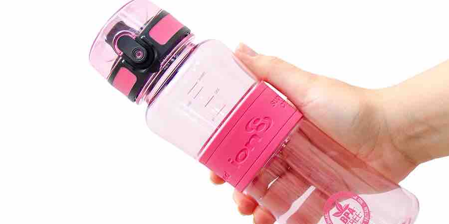 Botella agua rosa